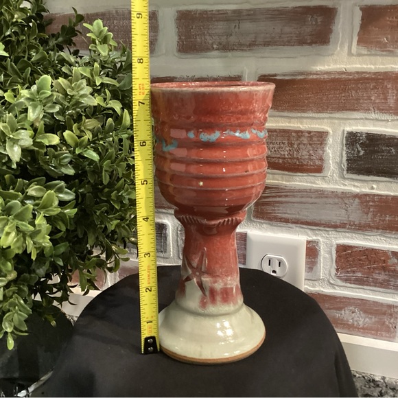 Ceramic / Pottery Hand Crafted Wine Goblet By Stokes - Excellent Gently Used - Picture 9 of 11
